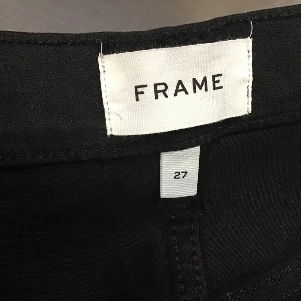 $258 Revolve FRAME Women's Size 29 Lounge Black Jogger Jean in Noir Coated 27 - Picture 6 of 10